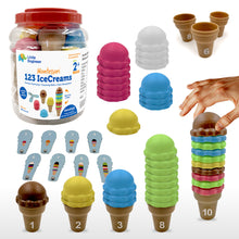 Load image into Gallery viewer, Little Engineer Montessori 123 IceCreams| Counting & Number Matching Toy for Toddlers | Early Math STEM Toy with Number Cone & Scoops | Learning While Playing Educational Gift for Ages 2+ (30Pcs, 30 Flashcards)