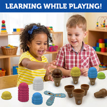 Load image into Gallery viewer, Little Engineer Montessori 123 IceCreams| Counting & Number Matching Toy for Toddlers | Early Math STEM Toy with Number Cone & Scoops | Learning While Playing Educational Gift for Ages 2+ (30Pcs, 30 Flashcards)