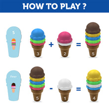 Load image into Gallery viewer, Little Engineer Montessori 123 IceCreams| Counting & Number Matching Toy for Toddlers | Early Math STEM Toy with Number Cone & Scoops | Learning While Playing Educational Gift for Ages 2+ (30Pcs, 30 Flashcards)