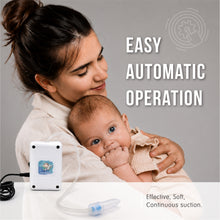 Load image into Gallery viewer, Nasobuddy Mini Automatic Baby Nasal Aspirator | Easy Nose Cleaner & Mucus Extractor for Newborns and Kids up to 5 Years | Continuous Soft Suction (Includes Free Saline Spray)