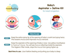 Load image into Gallery viewer, Nasobuddy® Baby's Aspirator + Saline Kit