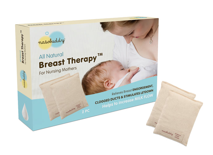 How does the Nasobuddy Breast Therapy pack INCREASE MILK SUPPLY and relieve common breastfeeding problems?