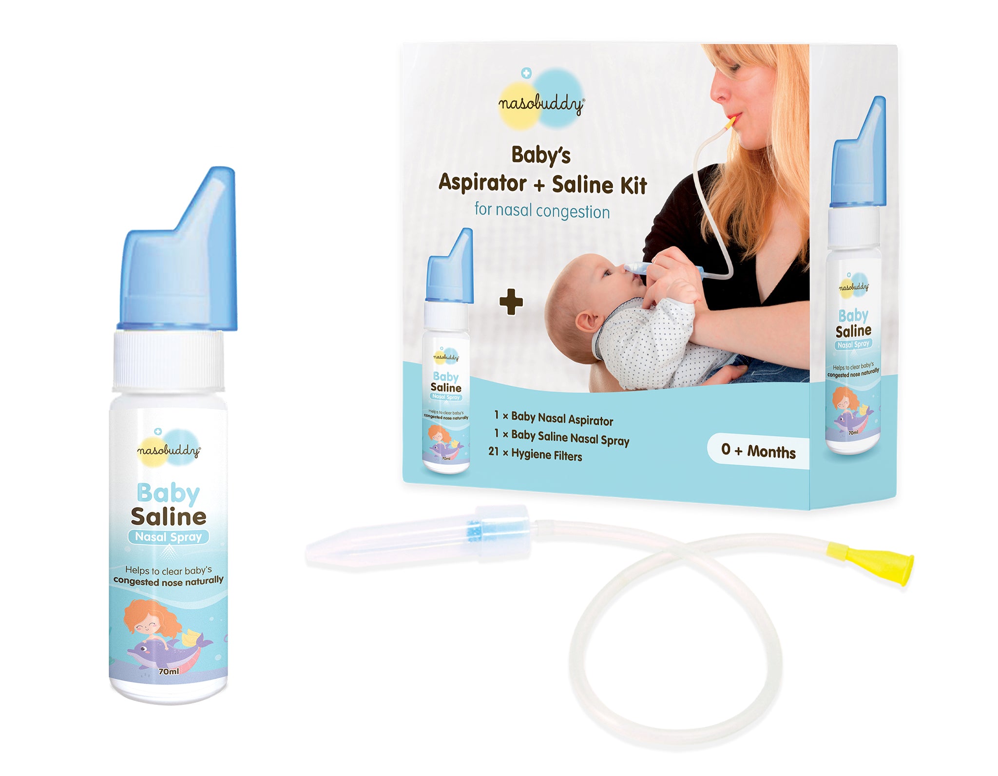 Nasobuddy® Baby Aspirator Saline kit For nasal congestion